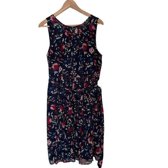 Gap Women's Navy Blue Sleeveless Floral Print Midi Flowy Sundress Size: L‎ - Picture 11 of 12